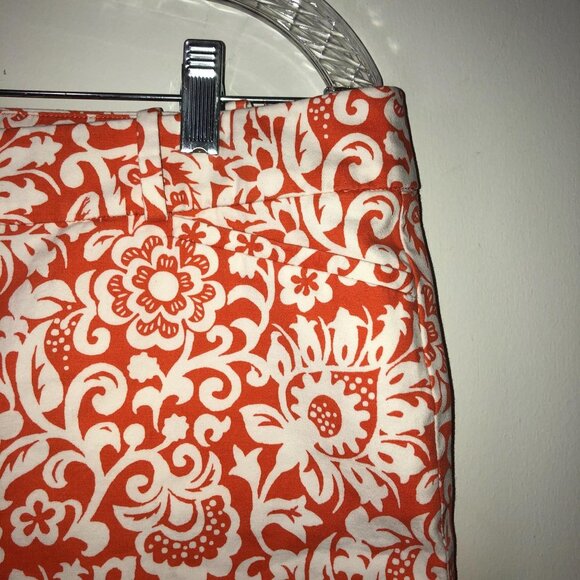 Talbots Womens Orange & White Floral Print Shorts Size 10 - Picture 3 of 6